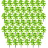 UCCKEYI 100pcs HO Scale 55mm Plastic Model Trees for Train Railroad Layouts, Wargaming & Park Scenery Green, 5.5cm Tall view 1