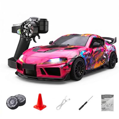 1:43 Scale RC Drift Car with Gyro Stabilization Full Proportional Control Mini Remote Control Drift Car for Desk Racing, Home Floor Drifting, Hobby Gift for Boys Men
