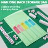 Klyyo Clyro Mahjong Bags Protective Sleeve for Mahjong Racks and Pushers Tile Bag Accessory 20 Inch Fits 4 Racks Pushers Travel Mah Jong Gifts Empty Mah Jong Bag Only,Stripe,Green view 2