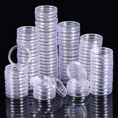 200 Pack 25mm Clear Coin Holder capules, Thickened Plastic Round Storage Cases for Collectors, Inner Diameter 0.98 Inch