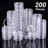 200 Pack 25mm Clear Coin Holder capules, Thickened Plastic Round Storage Cases for Collectors, Inner Diameter 0.98 Inch view 3