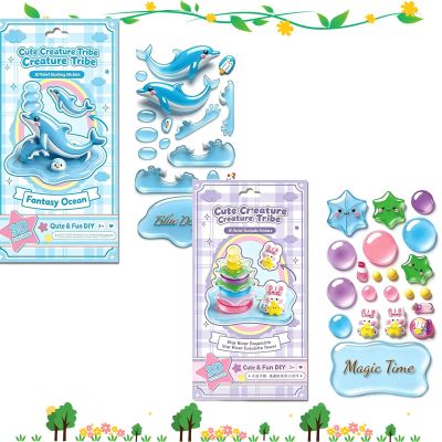 3D Stackable Stickers,Crystal Stacked 3D Building Stickers,DIY 3D Puffy Sticker Kit,3D Relief StackingStickers,Cute DIY Mini Scenes Ornament Decals Craft Kit for Adults & Kids Desktop Decorative (B)