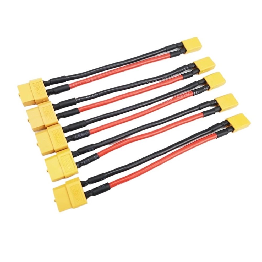 5pcs XT60 To XT30 Connector Adapter Male/Female Plug 10CM 14AWG Silicone Wire Cable For RC Quadcopter CineLog35 Drone Part(5pcs XT30M -XT60F)