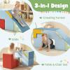 Costzon Toddler Climbing Toys Indoor, Soft Foam Climbing Blocks for Crawling & Sliding, Velvet Cover, Convertible Table & Chair Set for 12+ Months Boy & Girl, Foam Play Gym Climber Structure, Colorful view 2