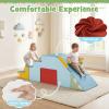 Costzon Toddler Climbing Toys Indoor, Soft Foam Climbing Blocks for Crawling & Sliding, Velvet Cover, Convertible Table & Chair Set for 12+ Months Boy & Girl, Foam Play Gym Climber Structure, Colorful view 3