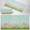 Easter Bunny 4 Pack Fluorescent Light Cover for Drop Ceiling 4 x 2 ft Classroom Magnetic Fluorescent Light Shade Rabbits Spring Floral Easter Eggs Wood Drop Ceiling Supplies for Home Office School view 1
