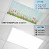 Easter Bunny 4 Pack Fluorescent Light Cover for Drop Ceiling 4 x 2 ft Classroom Magnetic Fluorescent Light Shade Rabbits Spring Floral Easter Eggs Wood Drop Ceiling Supplies for Home Office School view 3