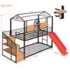 Merax Twin Over Twin Metal House Bunk Bed with Slide, Storage Stair, Full-Length Guardrails, Space-Saving Playhouse Design, Black Bed Frame with Red Slide view 4