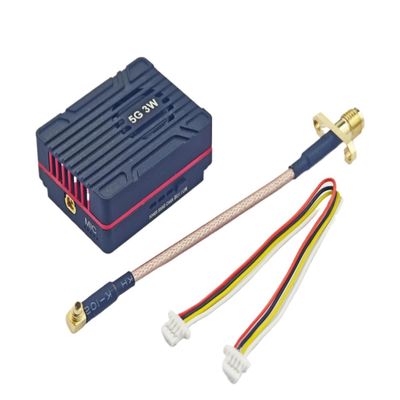 5.8G 3W VTX Video Transmitter CNC Shell Built-in Microphone FAN For RC Racing Drone