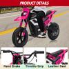 350W 24V Electric Motorcycle for Kids Mini Dirt Bike with 13.67 MPH Top Speed, 12-Mile Range, Rear Suspension, Twist Grip Throttle, Music, and Comfortable Leather Seat view 2