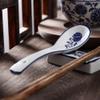 5 Pcs Long Handle Spoons Porcelain Soup Spoon for Ramen Noodles Dumpling Asian Soup Spoon Ceramic Spoons view 3
