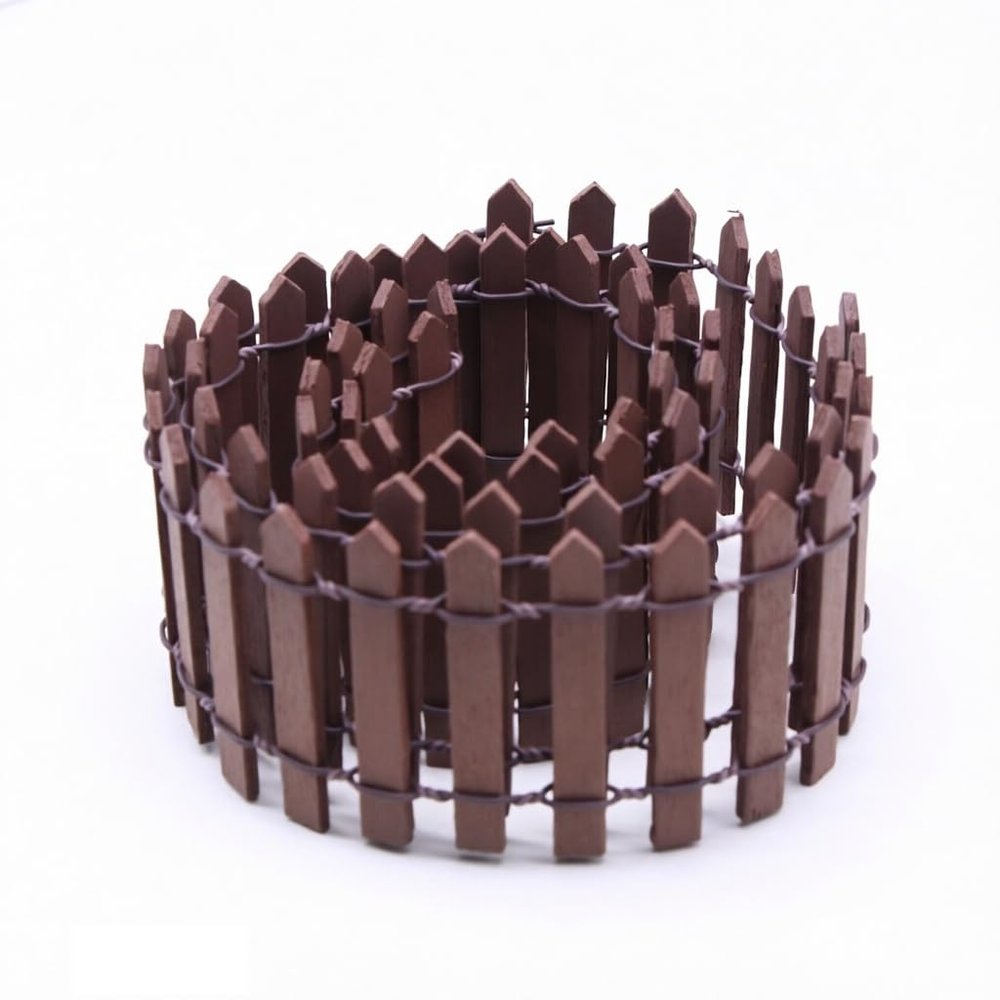 2" x 35inch 1:12 Wood Mini Garden Fence Dollhouse Miniature Picket Fence Doll House Simulation Appliances Props Match Model Accessories Home Life Scene Decor Micro Landscape Fairy Garden Ornaments