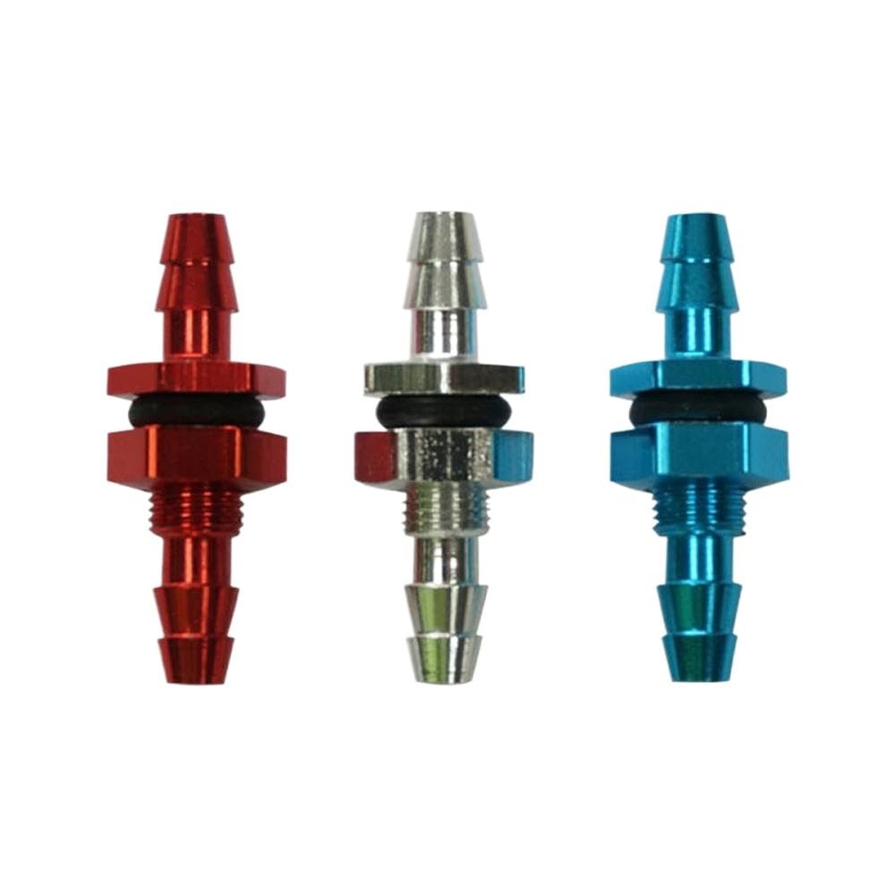 JAECQDDM Double-Ended Metal Nozzle with M4 Thread and Nut for RC Tank Models - Aluminum Accessory in Blue, Silver, or Red(1pc red)
