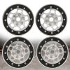 4pcs 1.9inch Aluminum Alloy Wheel Hub for 1:10 RC Crawler, RC Car Wheel Hub Compatible with Axial SCX10 SCX10 II 90046 D90, Upgraded Solid Hubs with 12mm (Silver White + Black Clip Type B) view 2