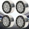 4pcs 1.9inch Aluminum Alloy Wheel Hub for 1:10 RC Crawler, RC Car Wheel Hub Compatible with Axial SCX10 SCX10 II 90046 D90, Upgraded Solid Hubs with 12mm (Silver White + Black Clip Type B) view 3