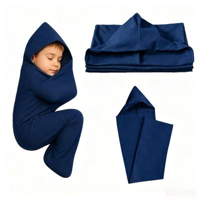 Sleep Pod 360 Wrap Wearable Blanket Soft and Comfortable Snuggle Breathable Washable Sensory Sleep Sack for Adults, Indoor Outdoor Use(Blue,Small)