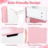 Costzon Kids Vanity Set with Mirror and Chair, Princess Makeup Dressing Desk with Storage Shelves & Drawers, Wooden Toddler Vanity Table and Chair Set for Little Girls, Pink & White view 4