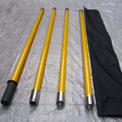 High Voltage Electrical Hook, Epoxy Insulated Pole Safety Tool for Power Line Operations 10-220kV, 6.6ft Length, 2-Section Design