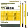 High Voltage Electrical Hook, Epoxy Insulated Pole Safety Tool for Power Line Operations 10-220kV, 6.6ft Length, 2-Section Design view 2
