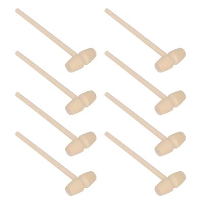 Phefop 30Pcs Wooden Hammer Wooden Mallet Crab Hammer for Kids Safe Birch Material Improves Grip Hand Eye Coordination for Smashing Cakes Chocolate Eggs Toys