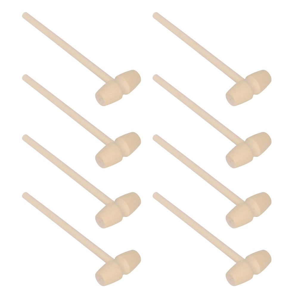 Phefop 30Pcs Wooden Hammer Wooden Mallet Crab Hammer for Kids Safe Birch Material Improves Grip Hand Eye Coordination for Smashing Cakes Chocolate Eggs Toys