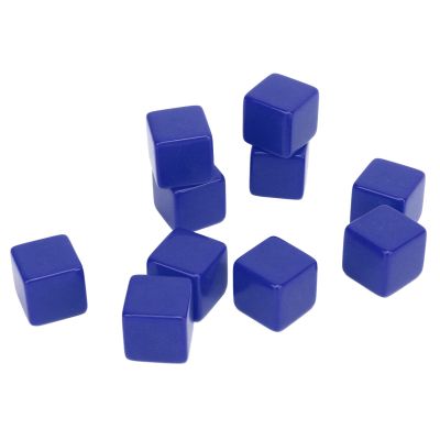 Cosiki 16mm Dice Set, 48 Pieces White Acrylic DIY Dice Cubes, Board Game with Storage Bag, Ideal for Classroom Teaching Math Learning Party Fun (Blue)