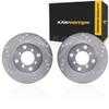 KarParts360 Rotor Set | Cast Iron | Silver | Vented Rotor | Excluded Calipers | Drilled And Slotted view 1