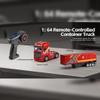 ConsoleXpress RC Semi Truck with Trailer, 1/64 Scale 2.4GHz 4WD RC Container Truck Model with Adjustable Container, LED Lights and Three Speed Control, Vehicle Model Gifts for Adults & Youth view 4