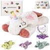 1.8 LB Winged Unicorn Weighted Stuffed Animal | Microwavable Heatable & Coolable Heating Pad with Tourmaline Beads & Lavender | Long Lasting Cozy Warmth Plush Toy | Includes Gift Box & Greeting Card view 1