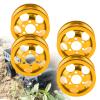 4Pcs RC Wheel Hub with Short Adapter, Aluminum Alloy RC Car Accessories for WPL B14 B24 B16 B36 Q60 Q61 Q62, Durable Replacement Parts for 1/16 Remote Control Cars (Gold) view 2