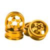 4Pcs RC Wheel Hub with Short Adapter, Aluminum Alloy RC Car Accessories for WPL B14 B24 B16 B36 Q60 Q61 Q62, Durable Replacement Parts for 1/16 Remote Control Cars (Gold) view 3
