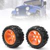 2Pcs RC Wheel Hub with Rubber Tires for ZD Racing 8477 1/8 Scale RC Car, Wide - Grip Off - Road Tires with Concave Convex Tread, Compatible with Rovan HPI Savage view 2