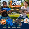 2-Pack Electric Water Gun, Automatic Squirt Gun with Water Spray Sound and Led Light, Leak-Proof Rechargeable Water Pistol for Summer Outdoor Pool Beach Toys for Ages 13+ (Transparent Grey and Blue) view 3