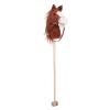 Alomejor Kids Stick Horse Toy, Soft Plush Head with Stable Sliding Wheels, Perfect Children (Coffee) view 2