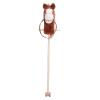 Alomejor Kids Stick Horse Toy, Soft Plush Head with Stable Sliding Wheels, Perfect Children (Coffee) view 4
