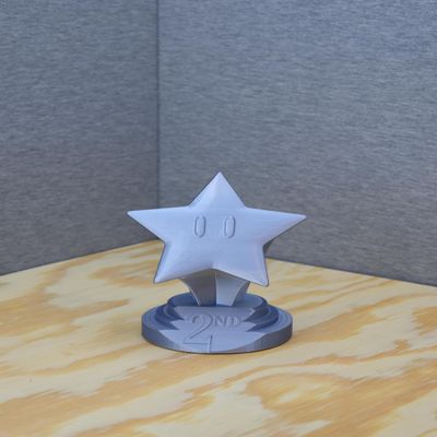 3D Printed Mari0 Racing Trophy Set - Gold, Silver, Bronze - 6 Inch Collectible Display Award (Second Place)