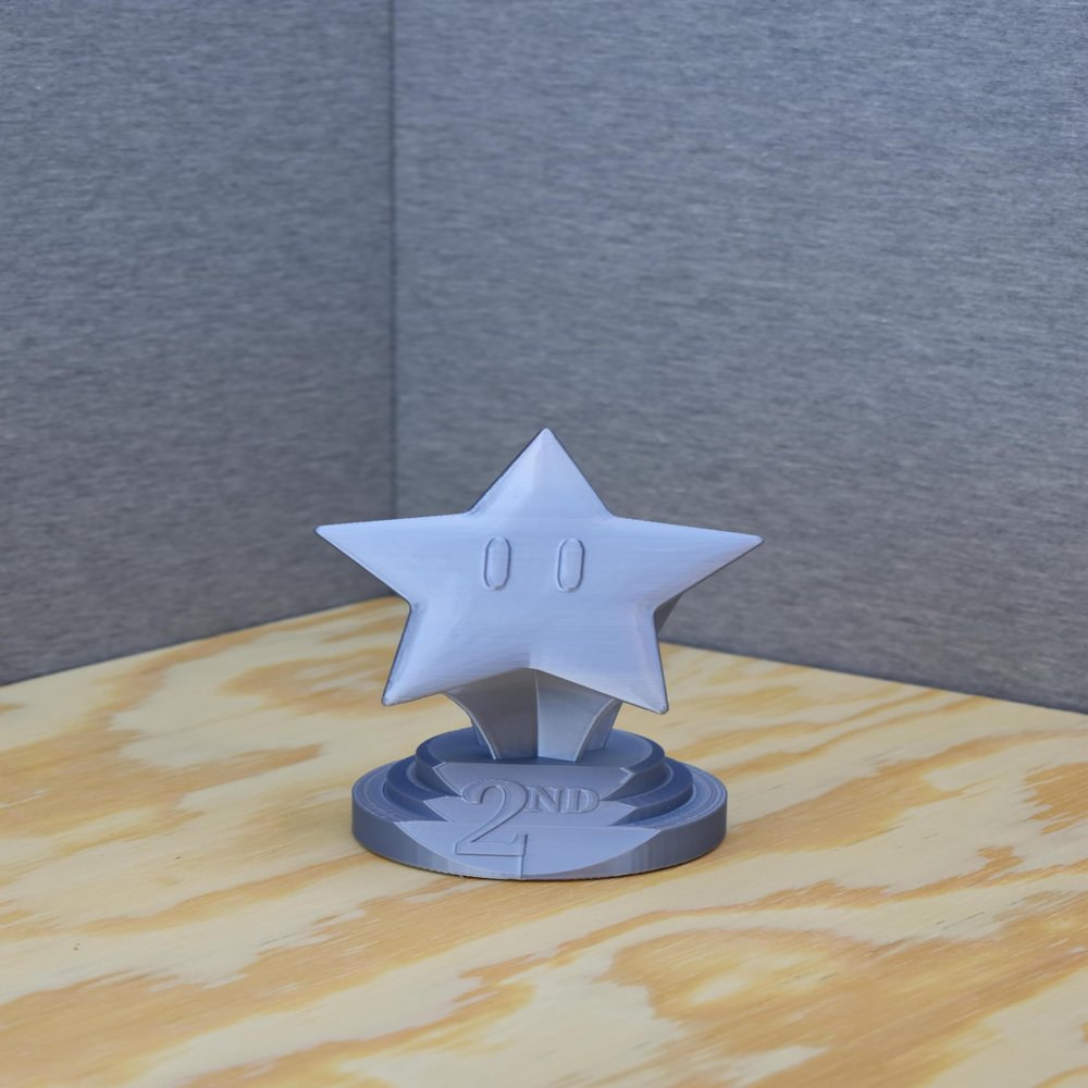 3D Printed Mari0 Racing Trophy Set - Gold, Silver, Bronze - 6 Inch Collectible Display Award (Second Place)