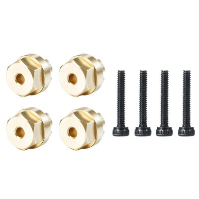 4PCS Hex Wheel Hub Adapters with Brass Counterweight Conversion Compatible with 1/18 Kyosho Jimny RC Crawler Car
