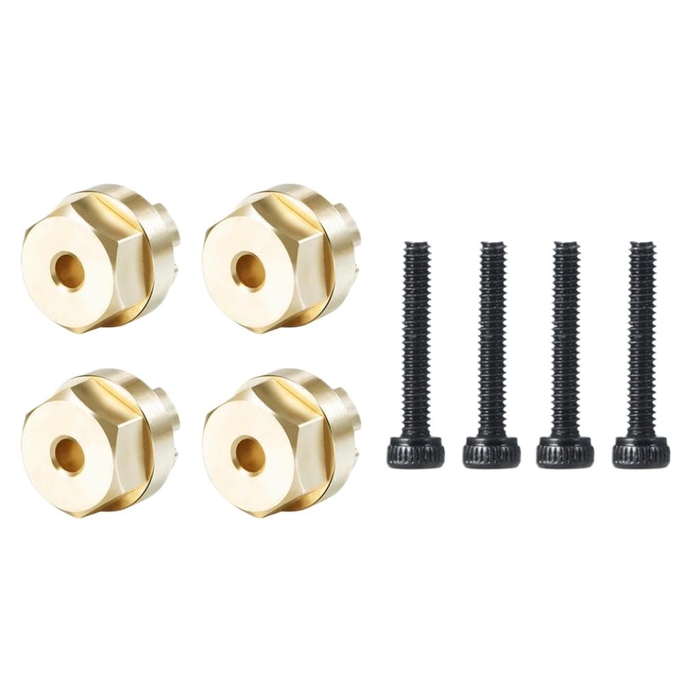 4PCS Hex Wheel Hub Adapters with Brass Counterweight Conversion Compatible with 1/18 Kyosho Jimny RC Crawler Car