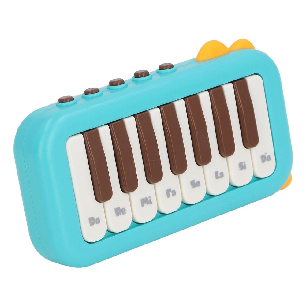 Alomejor Kids Piano Keyboard, Miniature 15 Keys Portable Electronic Piano for Beginners, with Various Tones for Indoor Outdoor Musical Play (Blue)