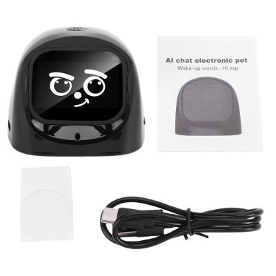 AUNMAS AI Desk Robot Companion, Funny Intelligent Interactive Emotional Expression Electronic AI Dashboard Robot Pet Car Dashboard Decoration for Adults Kids Home Office Car Travel (Black)