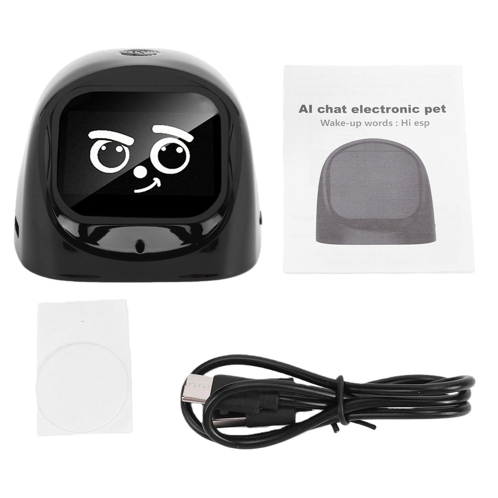 AUNMAS AI Desk Robot Companion, Funny Intelligent Interactive Emotional Expression Electronic AI Dashboard Robot Pet Car Dashboard Decoration for Adults Kids Home Office Car Travel (Black)