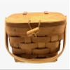 Longaberger Kiddie Purse Basket, Warm Brown, Leather Hinged Lid with Wood Toggle Fastener, 1992 view 1