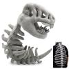 3D Realistic Dinosaur Skeleton Plush Costume Wearable Dinosaur Skeleton Plush with Spine Hat, Cozy Dino Skeleton Hoodie for Halloween Cosplay Party (Spinosaurus Skull Mask) (Gray) view 1