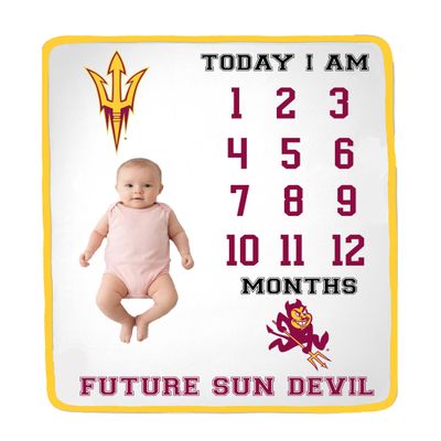 Future Tailgater Collegiate Licensed Baby Milestone Photo Prop Blanket (Arizona State Sun Devils)