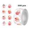 500Pcs Valentine's Day Animal Stickers Roll, 1 Inch Round Cup Animal Labels, Cute Love Heart Stickers for Kids, Envelope Seals, Water Bottle, Scrapbook, Laptop, Classroom Rewards, Party Favors view 2
