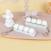 2 PCS Cute Keyboard Fidget Toy, Bread Shape Keyboard Fidget Keychain 4-in-1 Keyboard Decompression Button Finger Clicker Toys, Portable Tactile Button Sensory Fidget Toys Stress Relief Gifts (W-Bread view 2