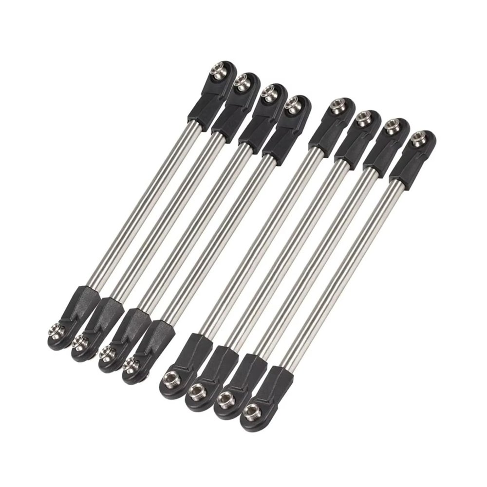 Adjustable Pull Rod for SCX10 D90 TF2 1/10 8Pcs Steel 275mm Wheelbase Chassis Links Set with Straight Angled M4 Rod Ends RC Crawler Accessories