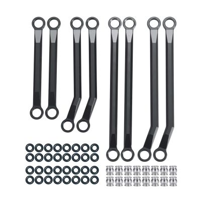 Adjustable Pull Rod for TRX-4M for Bronco for Defender 1/18 8Pcs Aluminium Alloy High Clearance Linkage Link Rod Kit RC Car Model Upgrade Part(Black)