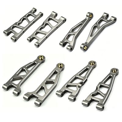 Aluminum Upgrade Parts Set for ARRMA 1/16 Mini Kraton 3S, Front/Rear Upper/Lower Arm, Gearbox Cover, Wing, Steering Link (Titanium Front/Rear Upper/Lower Arm Set)